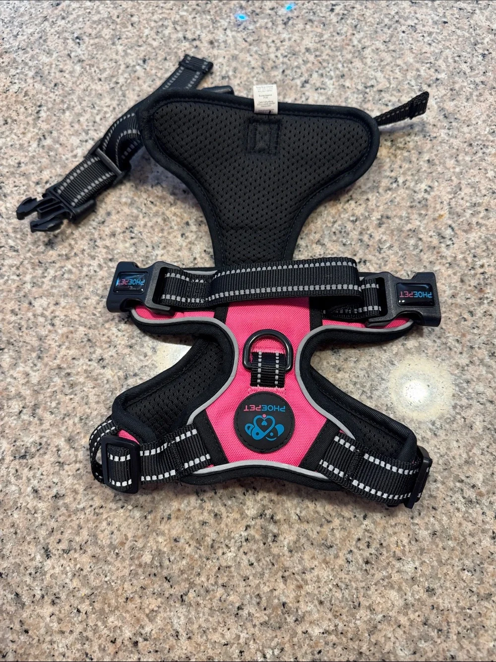 Pink Reflective Dog Harness with D-Ring